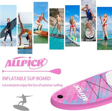 ALLPICK Надувна SUP-дошка 320 см преміум, комплект аксесуарів, універсальне кріплення для камери, для дітей і дорослих, для початківців і досвідчених, вантажопідйомність 150/180 кг, помаранчевий