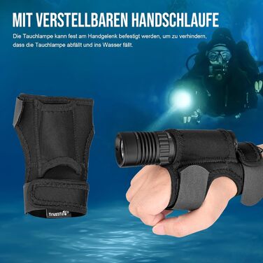 Ліхтар під водою Trustfire DF006, 2300 люмен, 100 метрів глибини, 3 режими, перезаряджається, з петлею, чорний