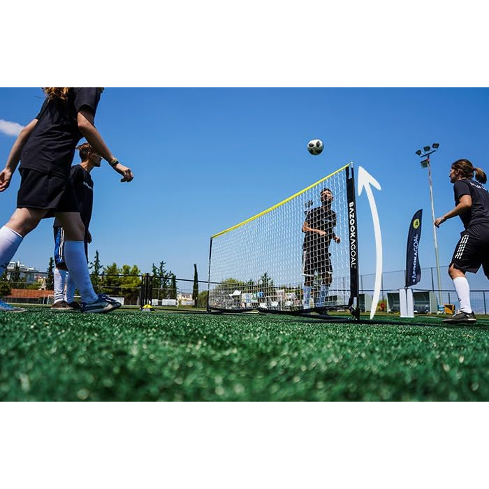 Набір сітки для тенісу, волейболу та бадмінтону BazookaGoal 300x100 см - регульована та складана