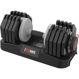 Регульовані гантелі EnterSports 12/18/27 кг з неслизьким грифом - для дому, офісу, фітнесу