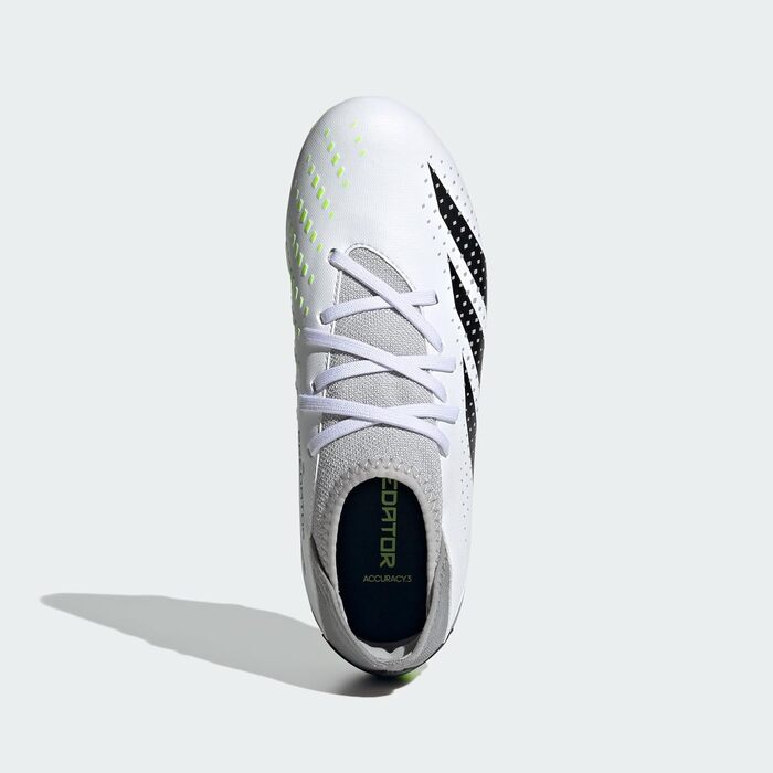 Дитячі футбольні бутси adidas Predator Accuracy.3 FG для жорсткого ґрунту (30.5 EU, білий, чорний, лимонний)