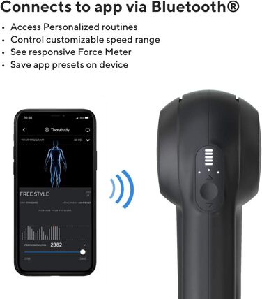 Theragun Prime електричний масажер для глибокої перкусійної масажу, Bluetooth, Smart App, для спортсменів, тихий, 4 покоління, чорний