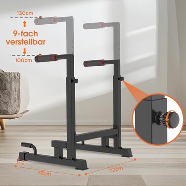 Бруси для віджимань DH FitLife, регульовані, для дому, кросфіт, каллістеніка, паралети, 100-130 см