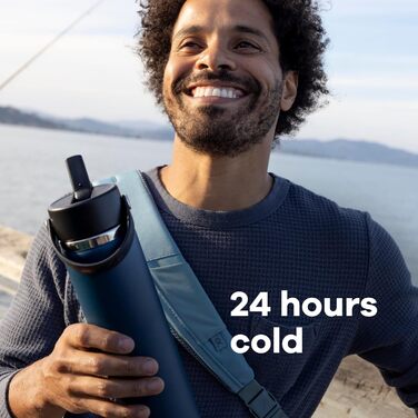 Пляшка для води Hydro Flask з широким горлом, кришка з трубочкою, індиго, 1,2 л
