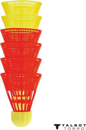 Шаттли Talbot-Torro Speedbadminton – федеральні м'ячі для гри вдень та вночі – стандартні або світлодіодні (LED) м'ячі у багаторазовій коробці (Speed Badminton Shuttles, 490180)