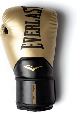 Боксерські рукавички Everlast Elite 2: для спарингу, роботи з мішком та м'ячами, кріплення на липучці, ергономічний захват, роздільний пінопоглинач, оригінальна серія Everlast GOLD/SCHWARZ, 10OZ