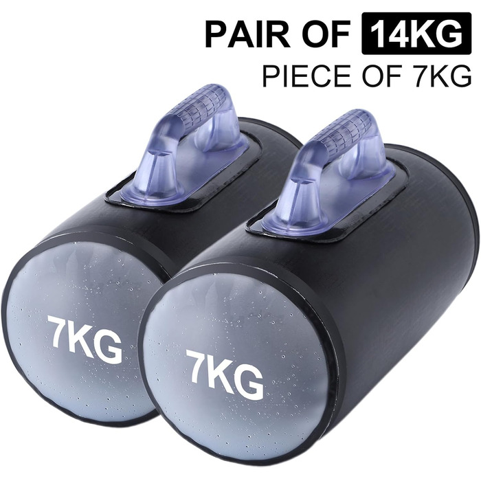 Гідравлічні гантелі Deiris, набір для заповнення водою, вага до 14 кг/пара, для силових тренувань та фітнесу (Чорний: пара 14 кг)