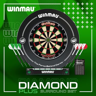 Дартс Winmau Diamond Plus PDC – професійна сталева мішень, ультратонкий дріт, високощільний сизаль