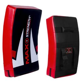 Боксерська лапа-щит Max Strength для MMA, Муай-Тай та єдиноборств, ударна подушка для відпрацювання хуків та джебів, товщина 8.3 см (Чорний/Червоний, 1 шт)