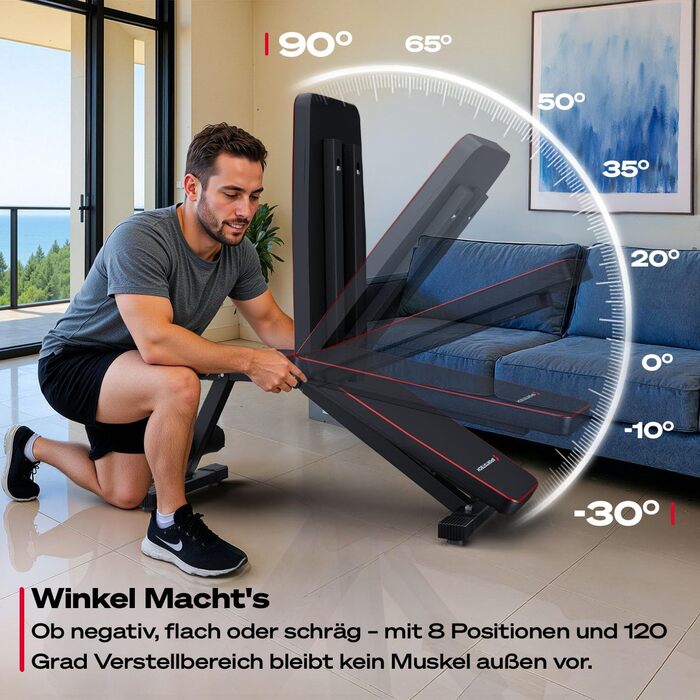 Спортивна лава Sportstech BRT250: складана, регульована, 7-в-1 для дому, до 300 кг