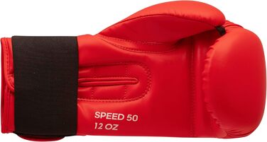 Боксерські рукавички adidas Speed 50 для дорослих, 12oz, червоні, комфортні та довговічні