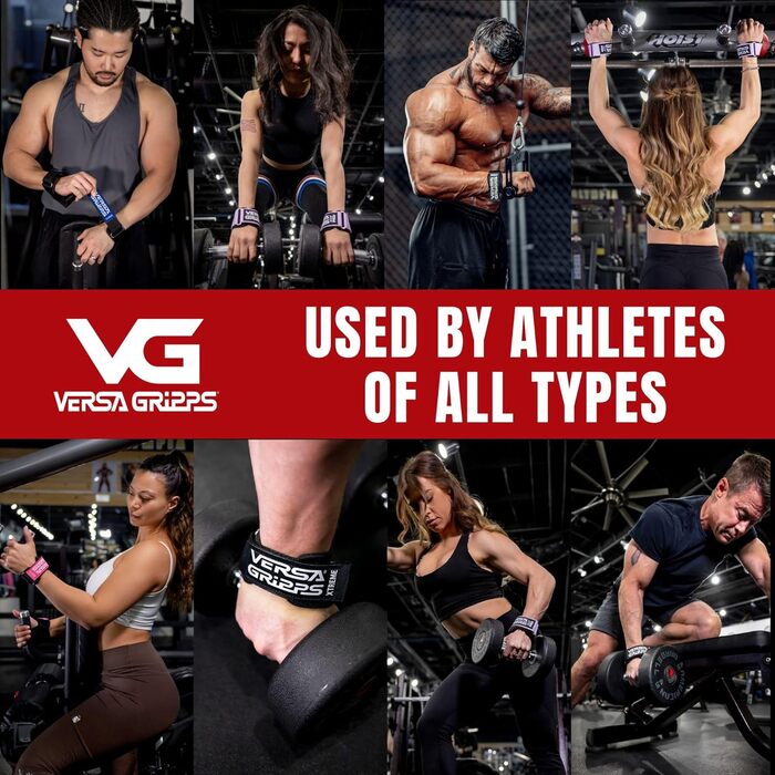 VERSA GRIPPS® PRO Оригінальні тренувальні грипси для силових вправ (США) - Чорні, Розмір M/L (18.1-20.3 см)