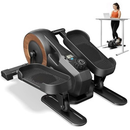 Міні еліптичний тренажер MERACH для дому, електричний крос-тренажер під стіл з пультом, дисплеєм, 12 швидкостей, петлі для ніг, тихий та портативний, для літніх людей та дорослих, E43-Чорний