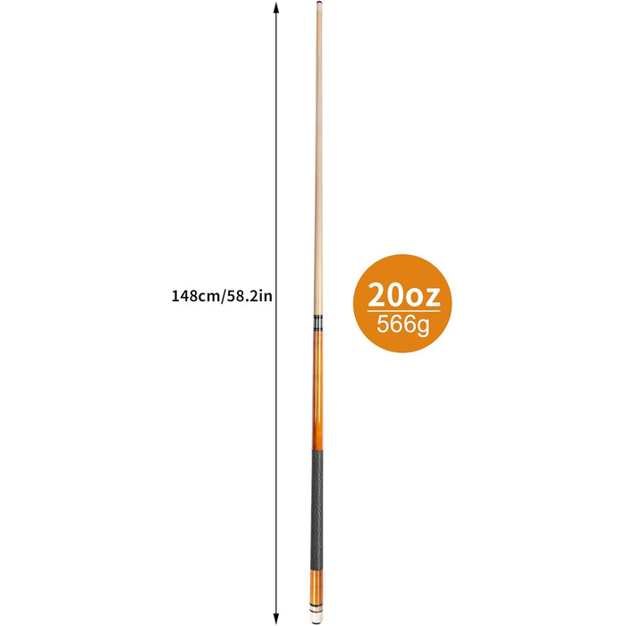 Більярдний кий AKLOT 58'' з канадського клену, для дорослих, професійний, 18/19/20/21 oz