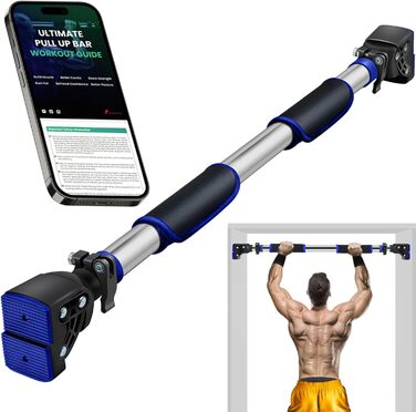 Климмер для турніків ROMIX на двері, регульований 72-97 см, максимальне навантаження 200 кг, з інструкцією для тренувань