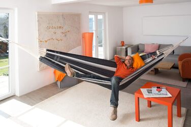 Гамак AMAZONAS Paradiso XXL Комфортний ручної роботи з Бразилії, 250х175 см, до 200 кг, колір Лава (Срібло)