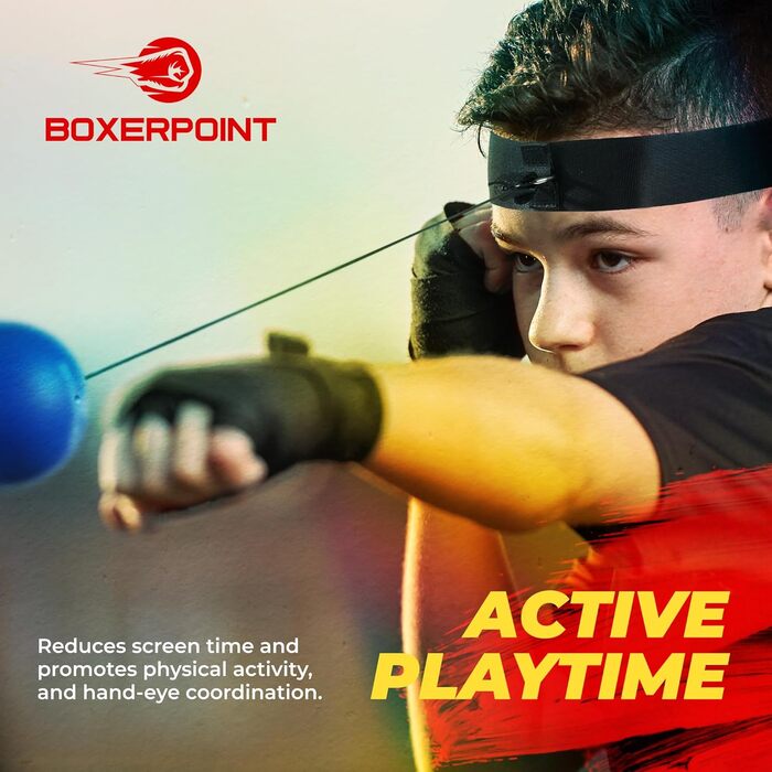 Рефлексний м'яч для боксу - набір для дорослих та дітей з наголов'ям, сумкою та рукавичками. Покращує координацію, швидкість ударів та реакцію. Комплект з 3 м'ячів