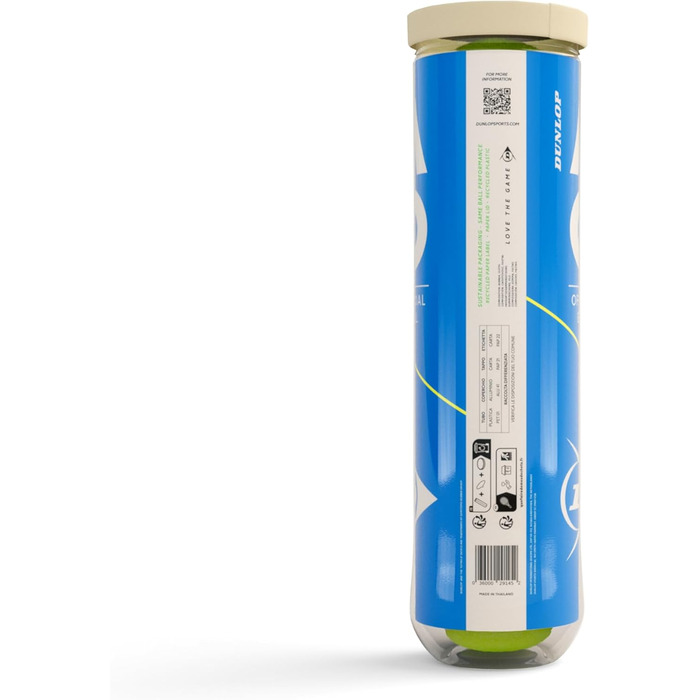 Тенісні м'ячі DUNLOP Australian Open для ґрунту, хардкорту та трави, 4 шт.