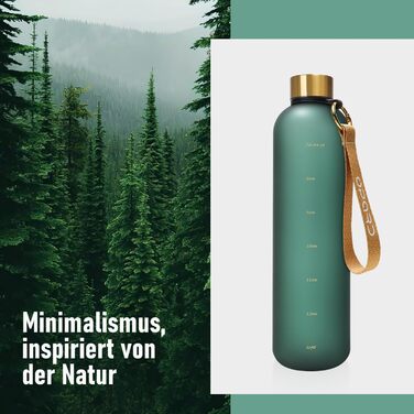 Спортивна пляшка для води Opard 1л/800мл, Tritan, без BPA, для фітнесу та занять спорту, зелений колір