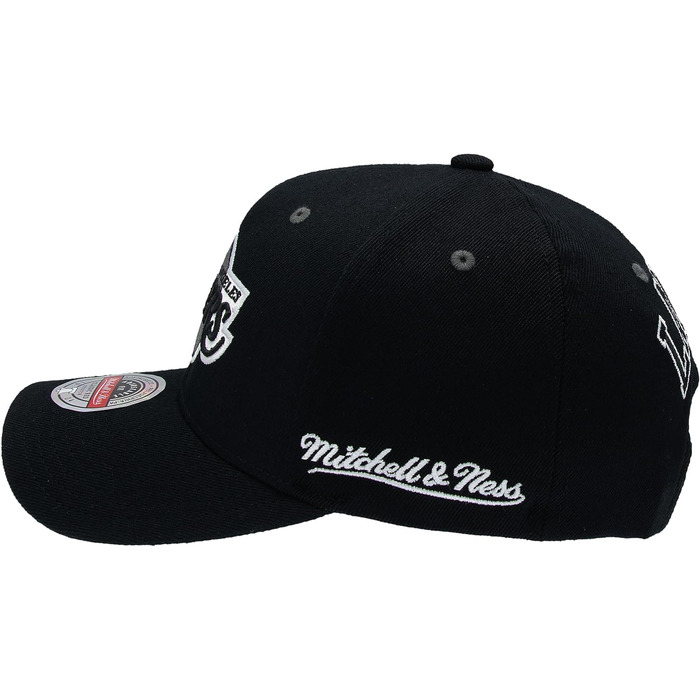 Кепка Mitchell & Ness Curved Classic Red Snapback з логотипом Los Angeles Lakers, чорно-червона, універсальний розмір