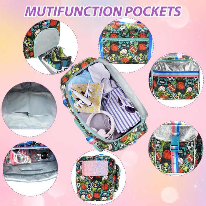 Дитяча спортивна сумка-рюкзак для плавання та танців з відділенням для взуття та мокрих речей, яскравий дизайн, модель Color 01