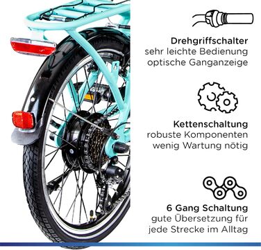 Електровелосипед ZÜNDAPP Z101, 20 дюймів, складаний, 6 швидкостей, для дорослих 150-180 см, міський Pedelec з підсвіткою, складаний електро велосипед