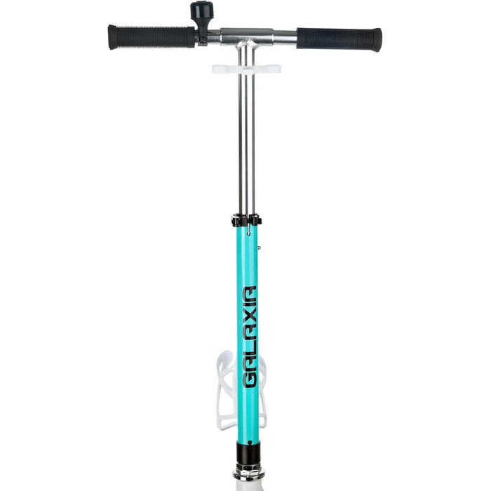 Самокат Raven Galaxia White/Mint для дорослих та дітей, складаний, 200 мм, без ручного гальма, з дзвінком і тримачем для пляшки