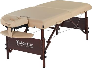 Складаний масажний стіл Master Massage Del Ray 71 см, термо-верх, бежевий (пісочний колір), мобільний