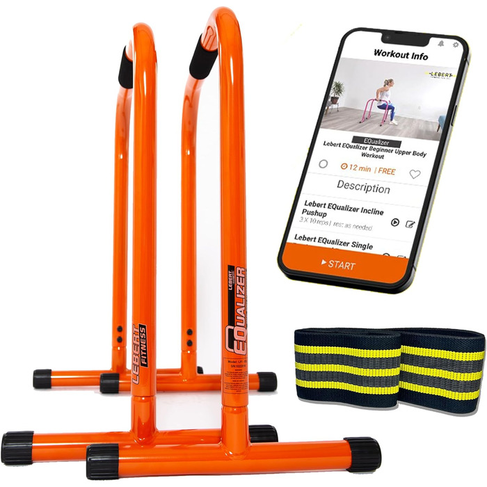 Тренувальні бруси Lebert Fitness Equalizer з еспандером для силових вправ