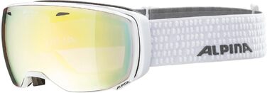 ALPINA ESTETICA Q – Дзеркальна поляризована лижна маска OTG для дорослих, 100% UV-захист, біла, універсальний розмір