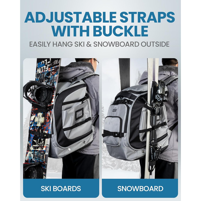 Чохол для лижних черевиків OutdoorMaster Rhino 65л, сріно-сірий, універсальний