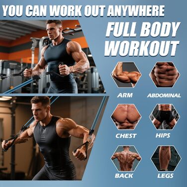 Набір гумових еспандерів Whatafit з анкерним ременем для дверей, ручками та сумкою для фітнесу, реабілітації та домашніх тренувань (цегляний червоний)
