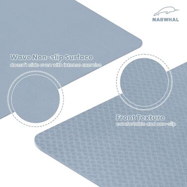 Килимок для йоги Narwhal XXL, TPE, 190x80 см, нековзний, для фітнесу та занять спортом