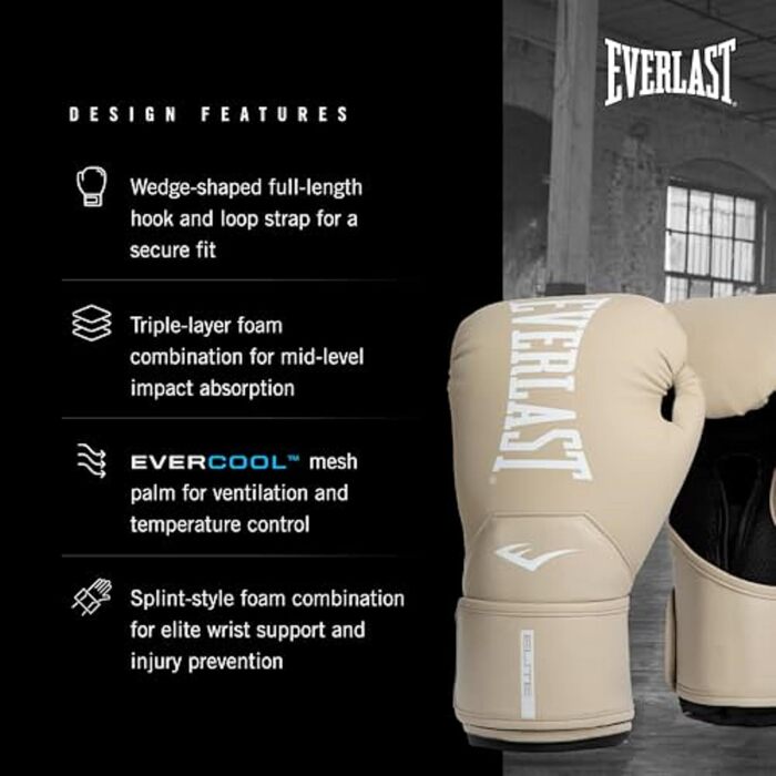 Жіночі боксерські рукавички Everlast Elite Prostyle 12oz, світло-коричневі