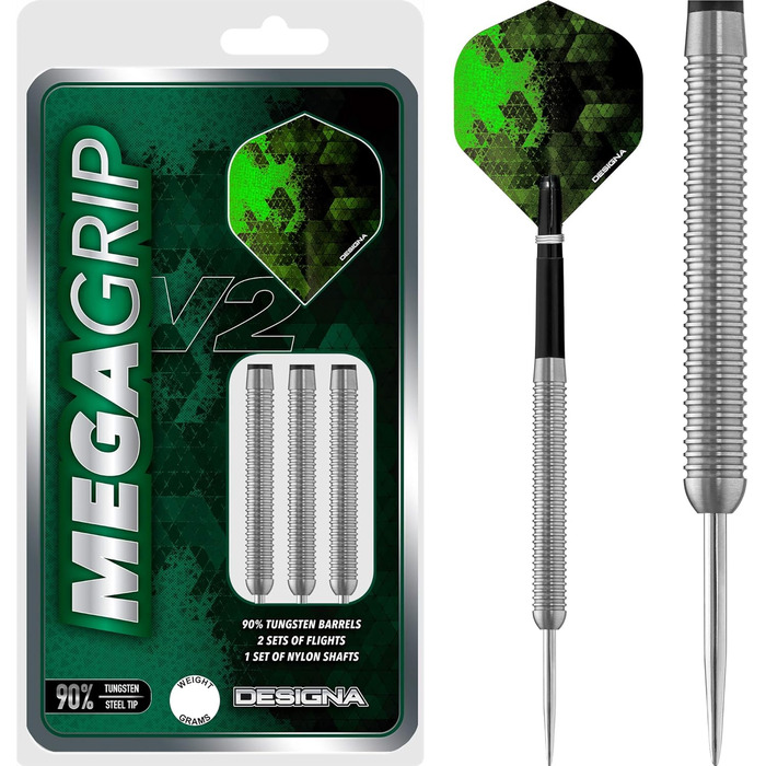 DESIGNA дротики для дартсу Mega Grip V2 із сталевим вістрям