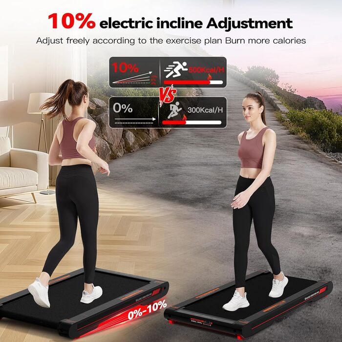 Ходунковий килимок з APP, бігова доріжка для дому 6 км/год, ходункова доріжка для офісу та дому з пультом дистанційного керування (Чорний)