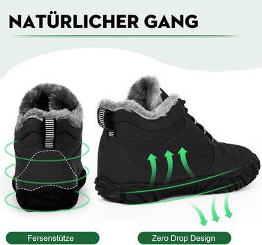 Чоботи для зими без шнурів Ruyi, чорні, 42 EU - чоловічі та жіночі, водонепроникні, для трейлу, широка носок