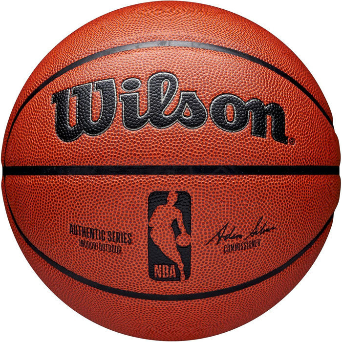 Баскетбольний м'яч Wilson NBA Authentic Series для залу та вулиці, розмір 7, помаранчевий, універсальний