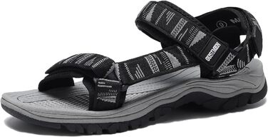 Чоловічі трекінгові сандалі SYKT для туризму та відпочинку на природі (чорний, сірий, 44 EU)