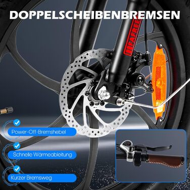 Електровелосипед Fafrees F20-Pro складаний 20 дюймів, акумулятор 36V 18Ah, фетбайк 250W для чоловіків та жінок, гірський електробайк для дорослих, швидкість 25 км/год