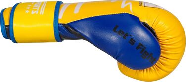 Боксерські рукавички BAY-Sports Yellow Edition неон жовті/сині 8, 10, 12 унцій для боксу, кікбоксингу, MMA, муай тай