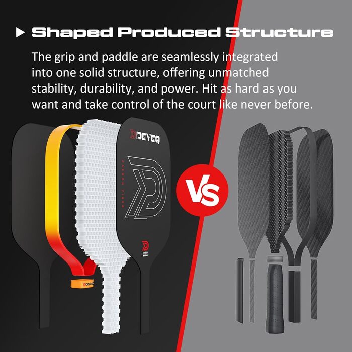 Падли для піклболу - професійні ракетки з карбоновим волокном та сотовою структурою. Легкі, точні, з покращеною амортизацією та високим обертом. Чорний колір