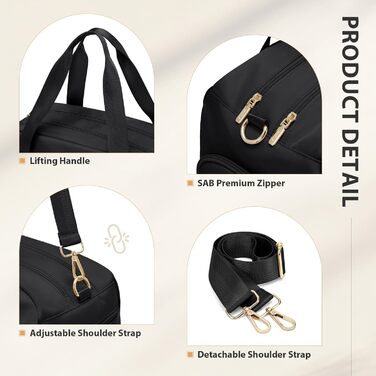 Спортивна сумка VNINE для жінок: легка, водонепроникна, для подорожей, тренувань та плавання (чорна)