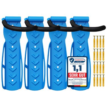 WELLGRO Тримач для велосипеда на стіну - сталевий кронштейн, гачок, стійка для велосипеда - колір на вибір (Блакитний)