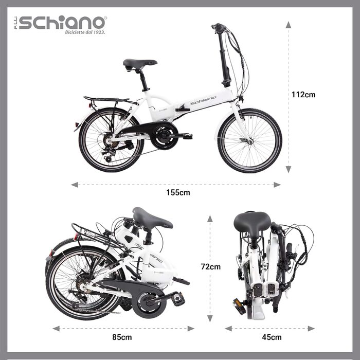 Електровелосипед F.lli Schiano E-Sky 20 дюймів, складаний, 250W, унісекс, для дорослих
