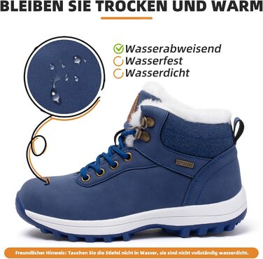 Черевики зимові Mishansha для хлопчиків, водонепроникні, Outdoor, трекінг, піші прогулянки, коричневі, 28 EU, блакитні