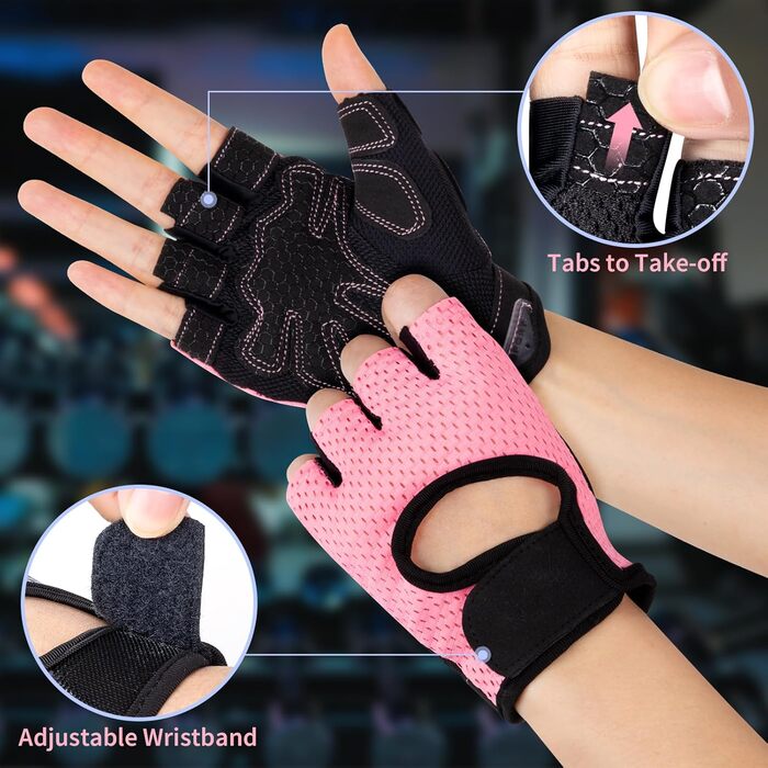 Спортивні рукавички ELLIEX для тренувань: фітнес, важка атлетика, велоспорт, кросфіт (рожеві, M)