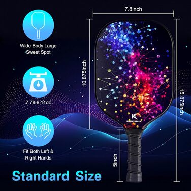 Набір для піклболу: ракетки та лопатки з фібергласовою поверхнею (WB03-4STARLIT SKY)