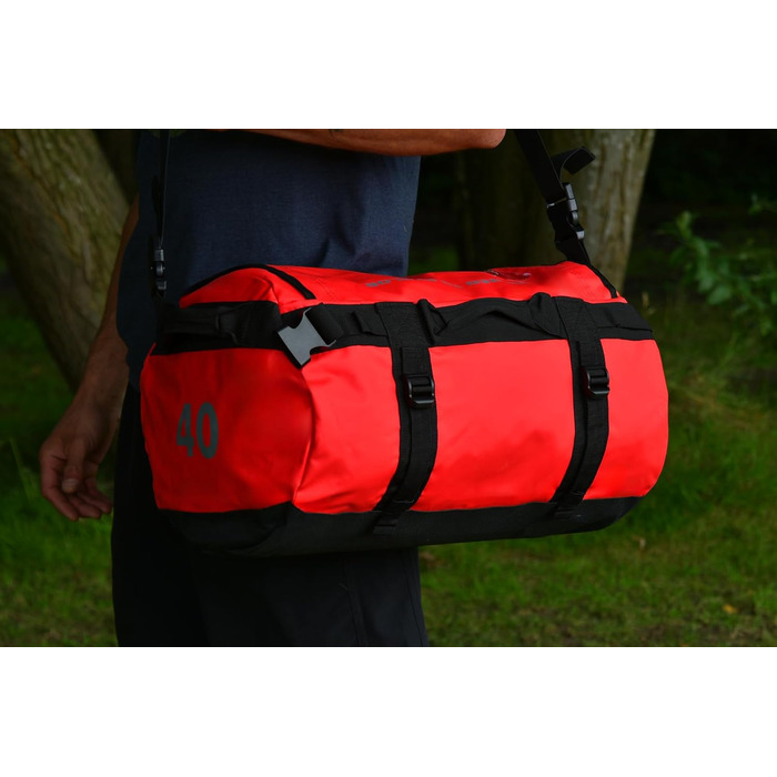 Водостійка сумка-рюкзак STEIN Metro 40 л, червона — трансформер з ПВХ-покриття, компресійними ременями та м'якими плечовими ременями