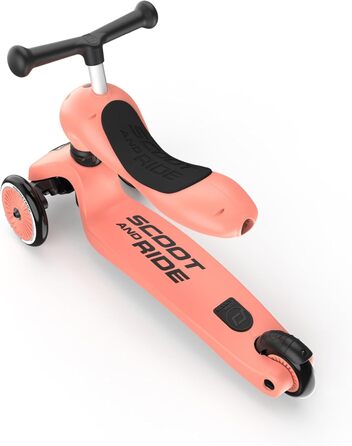 Kickboard Highway Kick 1 Scoot & Ride 2-в-1 з сидінням - персиковий колір, універсальний розмір